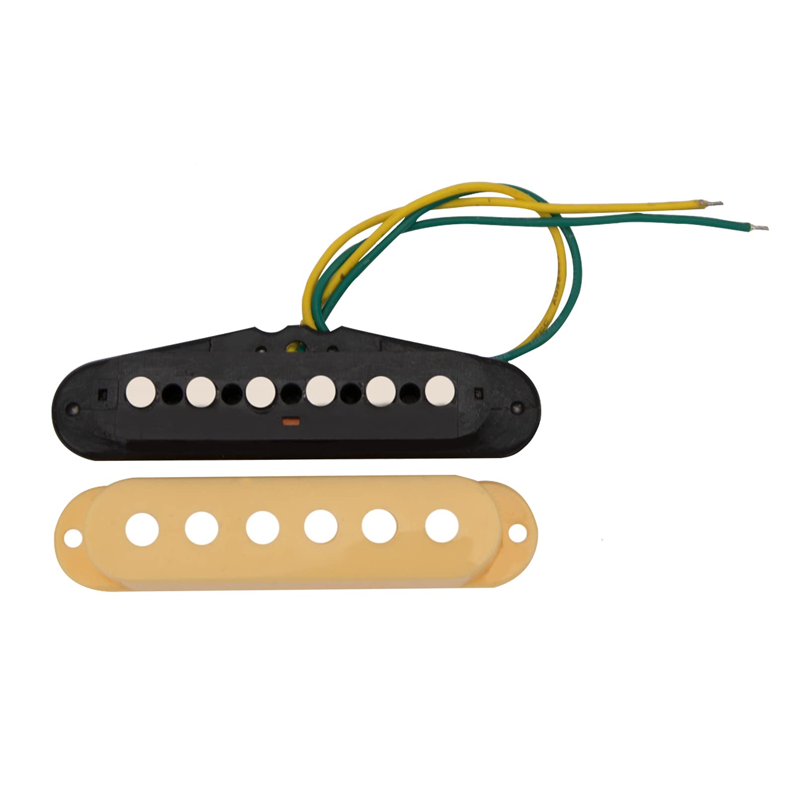 2Pcs Yootones Electric Guitar Single Coil Sound Pickup Audio Transducer Compatible with ST Guitar Replacement Part (Yellow)